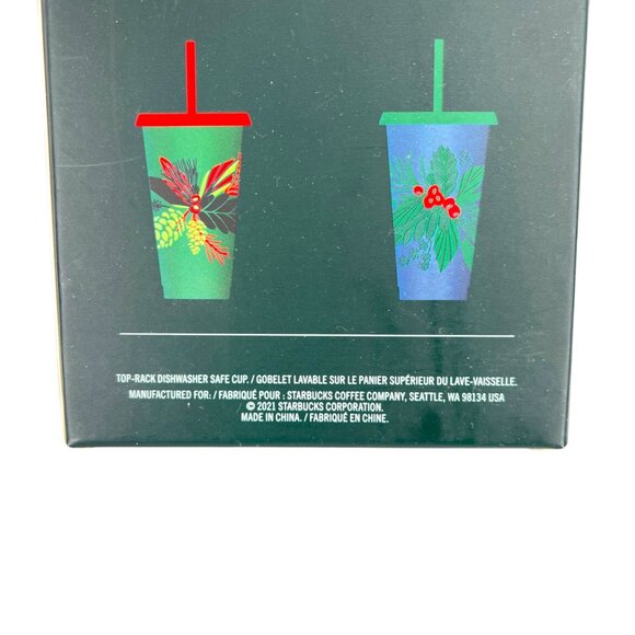 Starbucks Holiday Season Reusable Cold Cups 5 Pack With Lids Straws 24 Oz - Picture 4 of 10